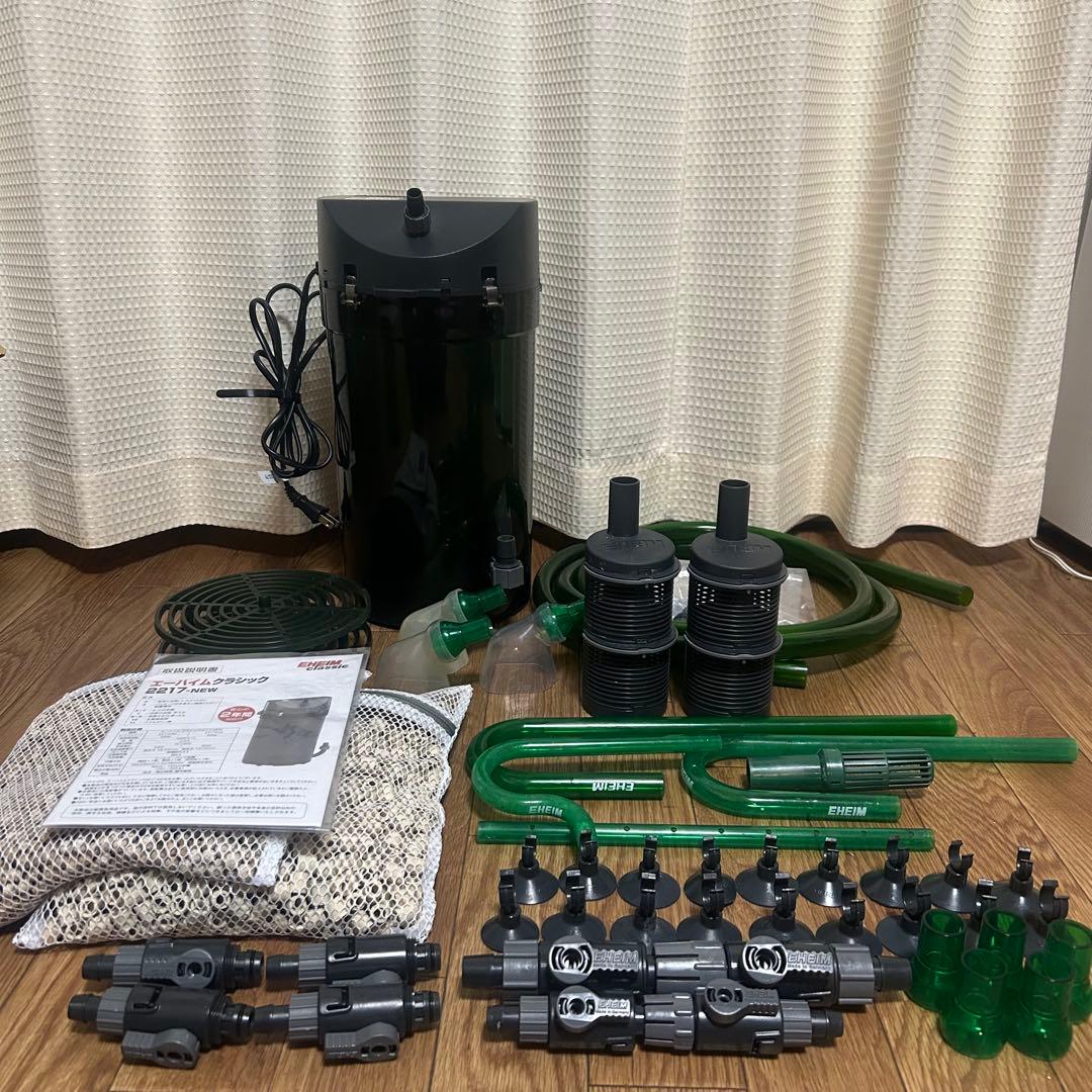 EHEIMエーハイム 2217 50Hz ダブルタップ・ろ材・新品ホース付き