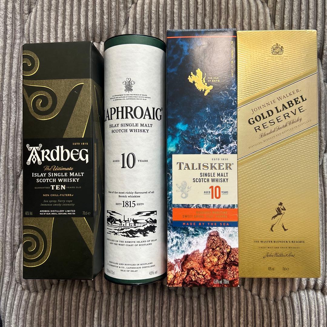 ウイスキーセット（アードベッグ、ラフロイグ、タリスカー、ジョニーウォーカー）