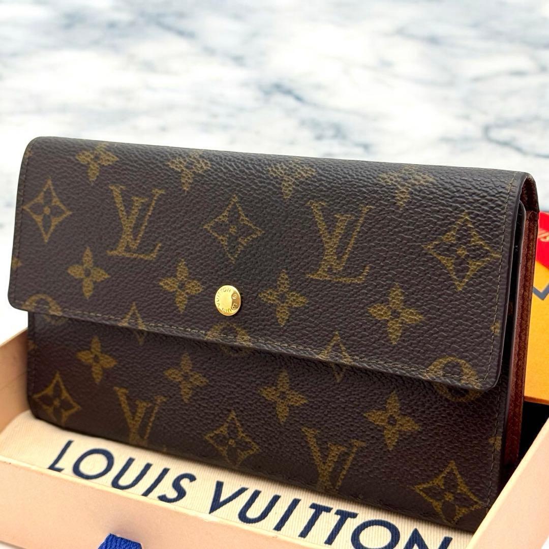 美品✨️ルイヴィトン　インターナショナル　三つ折り財布　長財布　wallet
