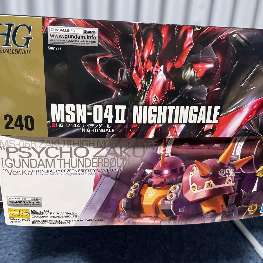 MG1/100高機動型ザクサイコ.ザクVer.Ka、HG1/144ナイチンゲール