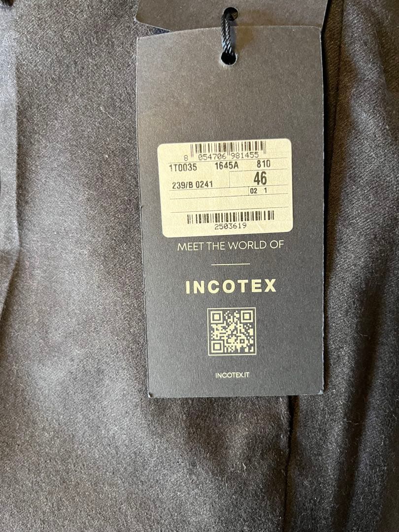 新品未使用/INCOTEX/起毛スラックス/インコテックス/ネイビー46