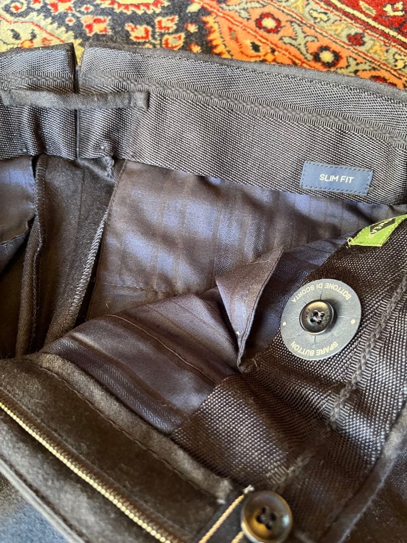 新品未使用/INCOTEX/起毛スラックス/インコテックス/ネイビー46