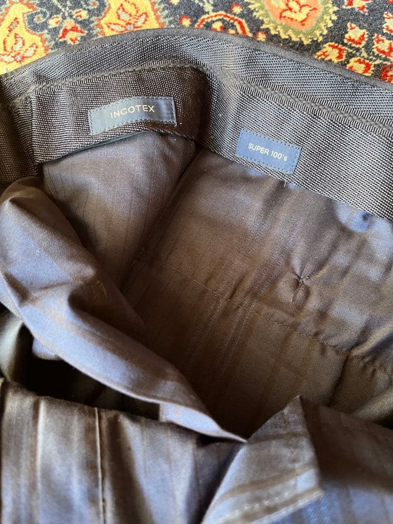 新品未使用/INCOTEX/起毛スラックス/インコテックス/ネイビー46