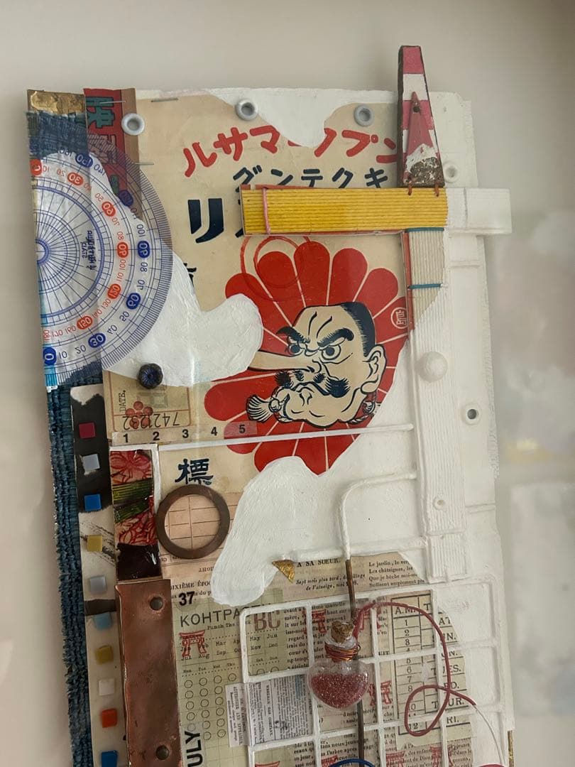 立体コラージュアート　ウォールアート　額装済み