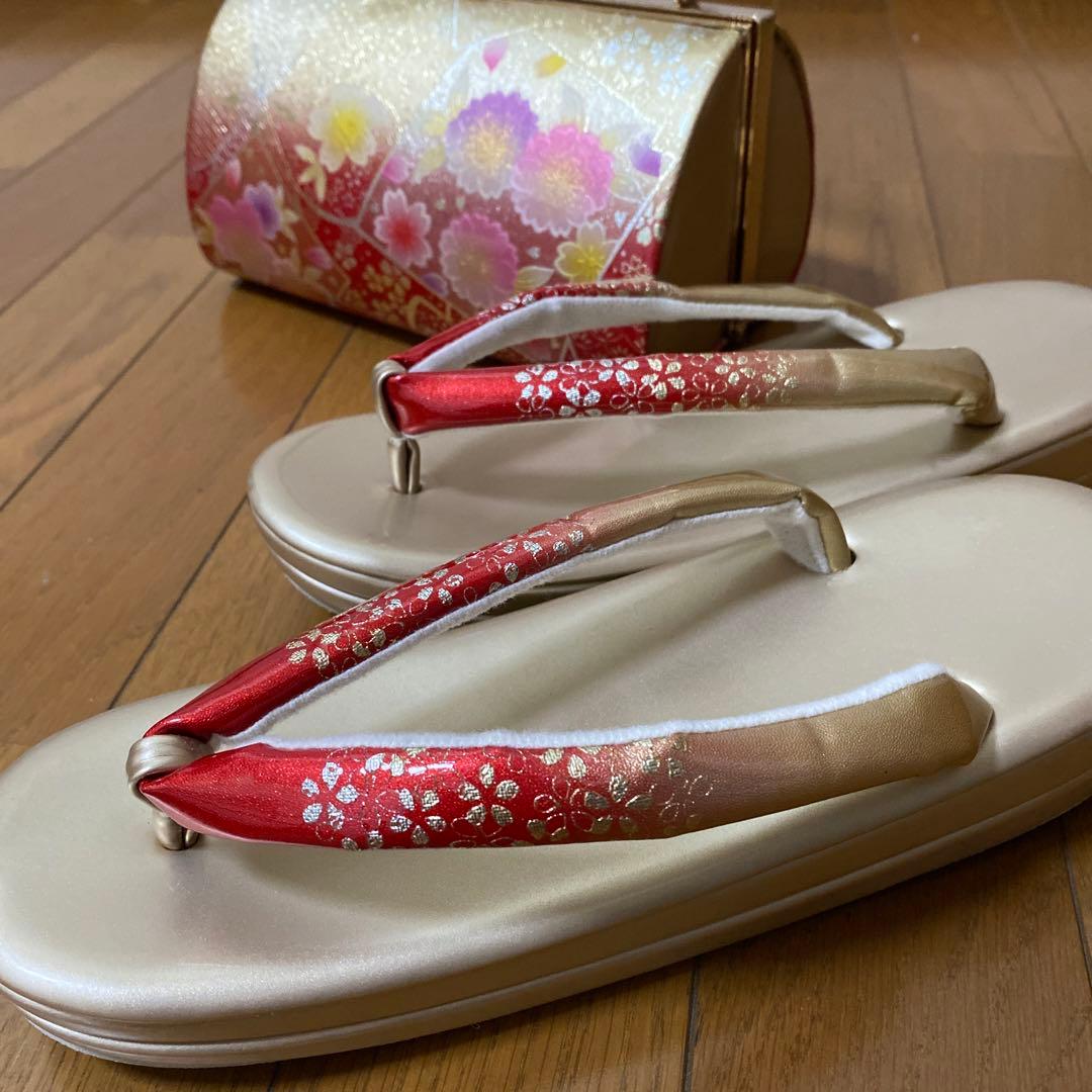 和装用バッグとぞうりセット 成人式　結婚式　振袖　３Ｌ　大きいサイズ