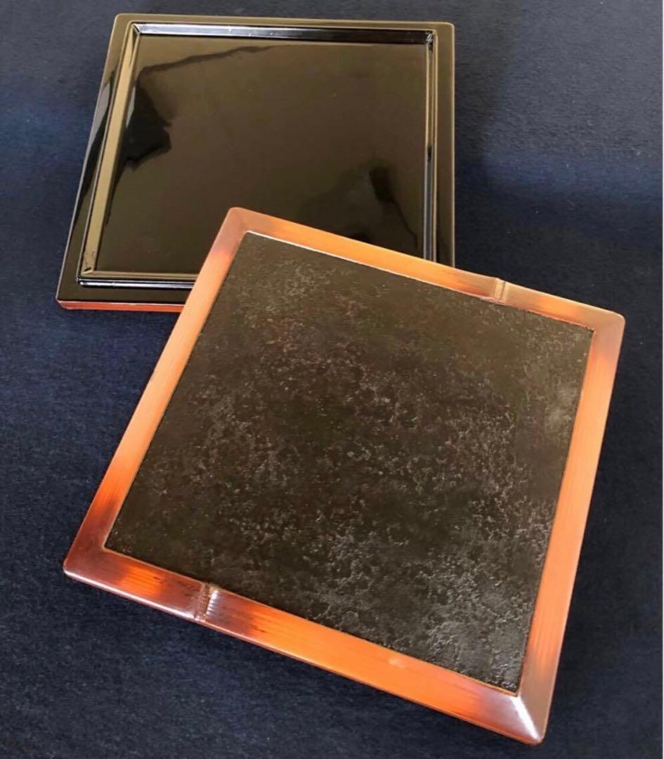 《レ》竹塗 五段重 重箱 替蓋付 木製漆器 木箱　251113え1