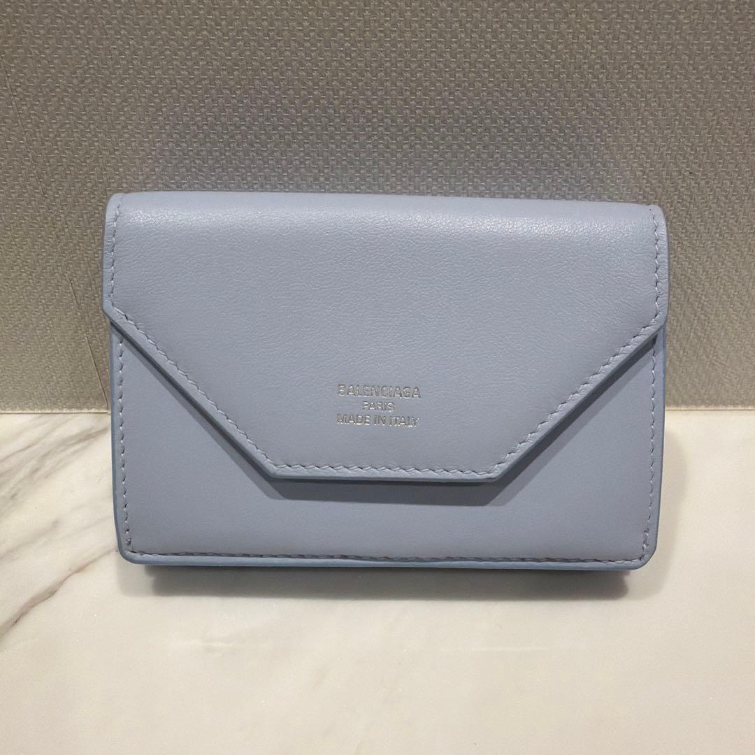 Balenciaga 三つ折り財布 ライトブルー
