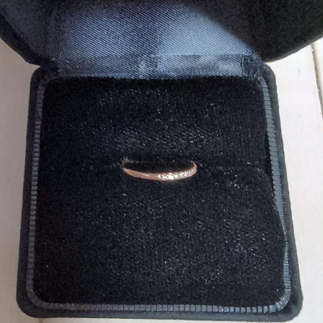 4℃ K10 ダイヤモンド ピンキーリングハーフエタニティ