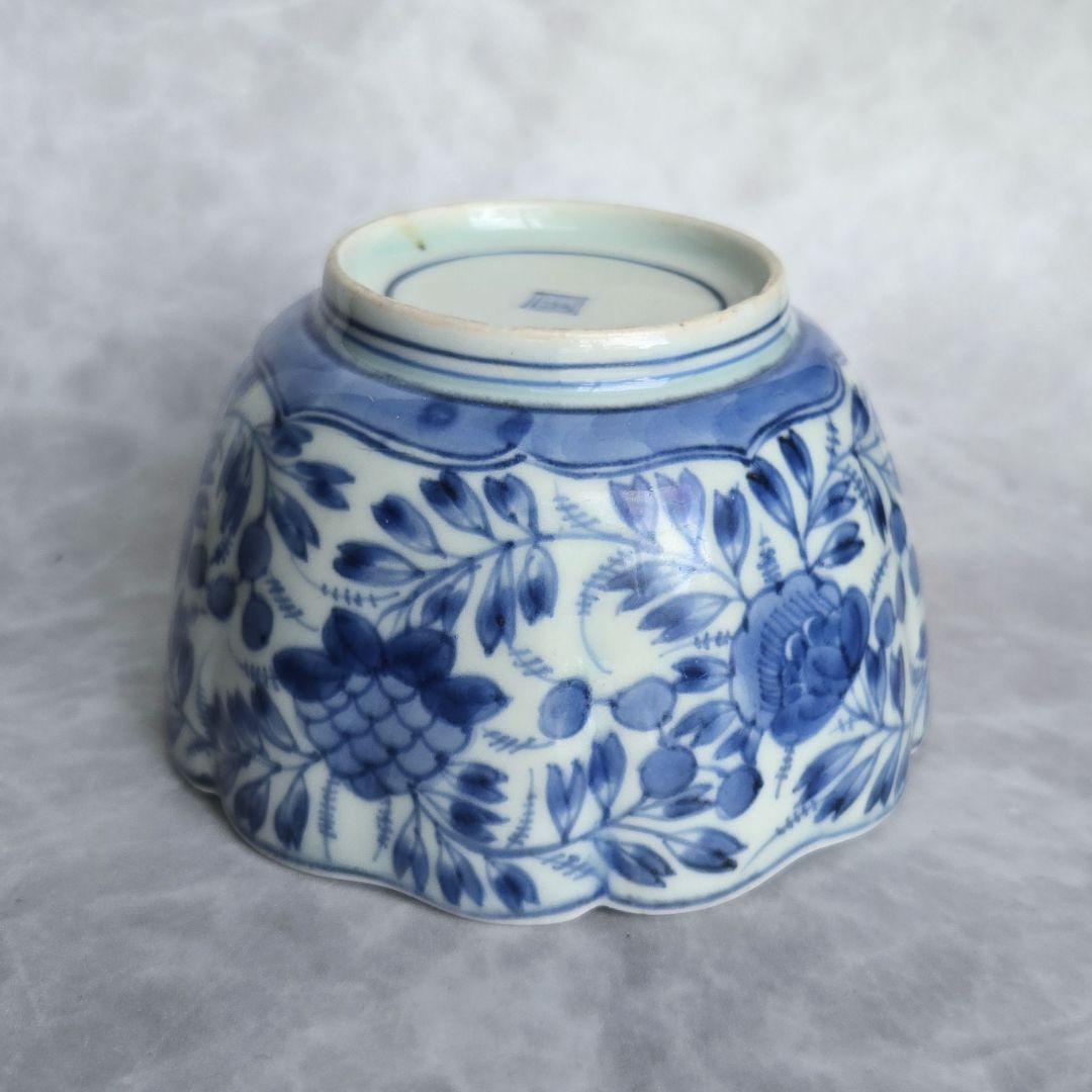 古伊万里　染付　大向付　江戸時代　骨董　金直し　金継ぎ　アンティーク　陶磁器