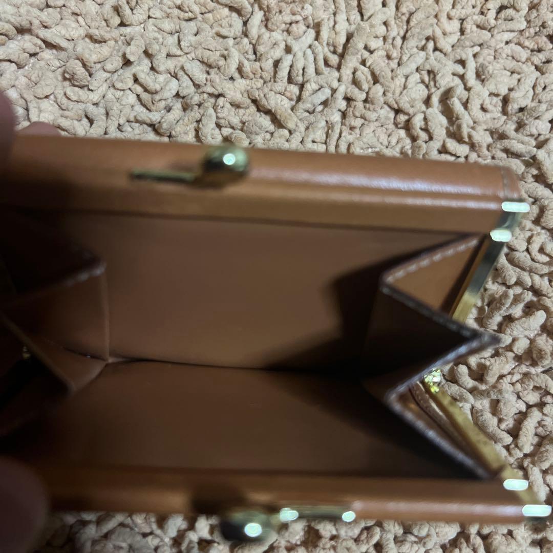 専用オールドセリーヌ　がま口三つ折り財布　ブラウン　マカダム　PVC コンパクト