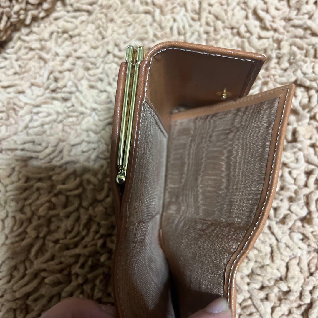 専用オールドセリーヌ　がま口三つ折り財布　ブラウン　マカダム　PVC コンパクト