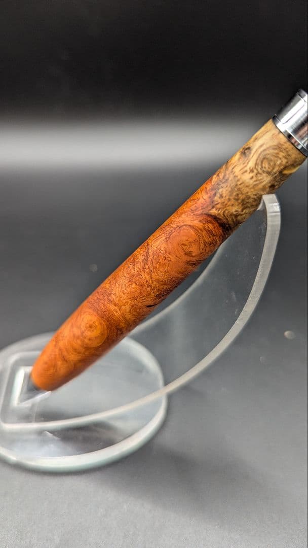 239ペン工房翌檜　花梨　源平　紅白　瘤杢　木軸シャーペン　木軸ボールペン