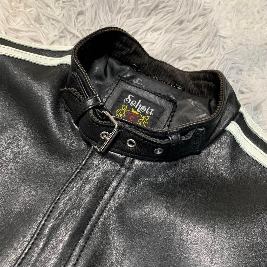 美品 SCHOTT ショット クラシックレーサー レザージャケット シングル
