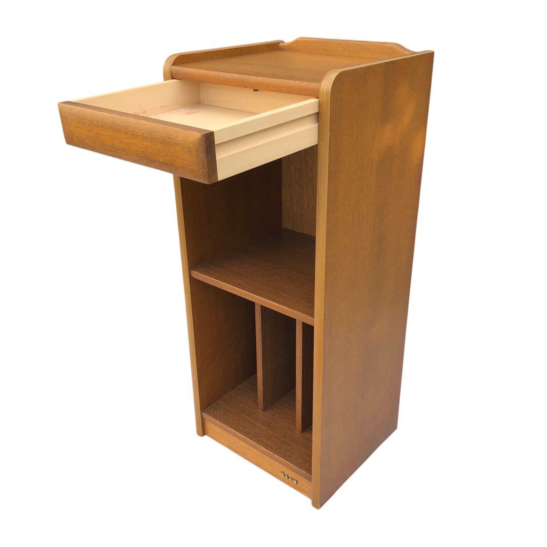 浜本工芸　楢（ナラ）無垢材　電話台　小物収納引き出し付き ハマモトコウゲイ