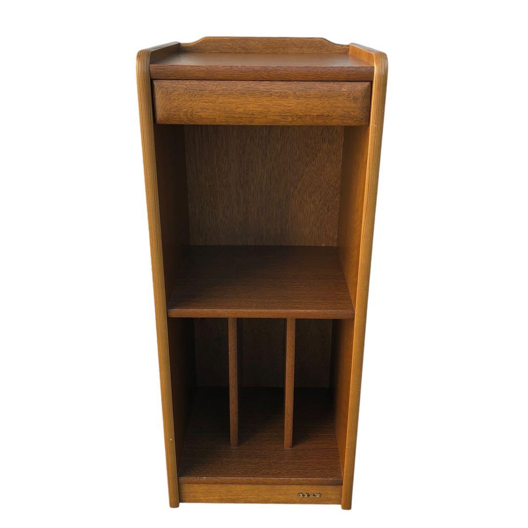 浜本工芸　楢（ナラ）無垢材　電話台　小物収納引き出し付き ハマモトコウゲイ