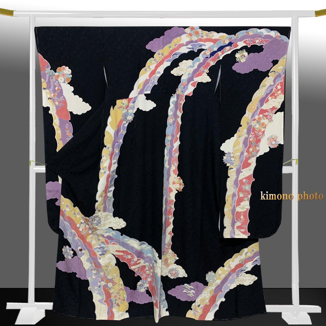 【新品、未使用】振袖7点フルセット【極上逸品】正絹【金彩手描き友禅】トールサイズ