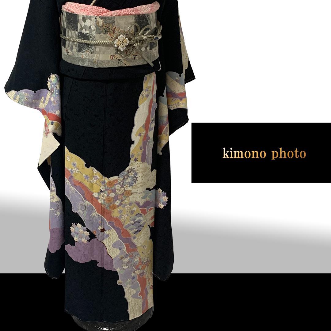 【新品、未使用】振袖7点フルセット【極上逸品】正絹【金彩手描き友禅】トールサイズ