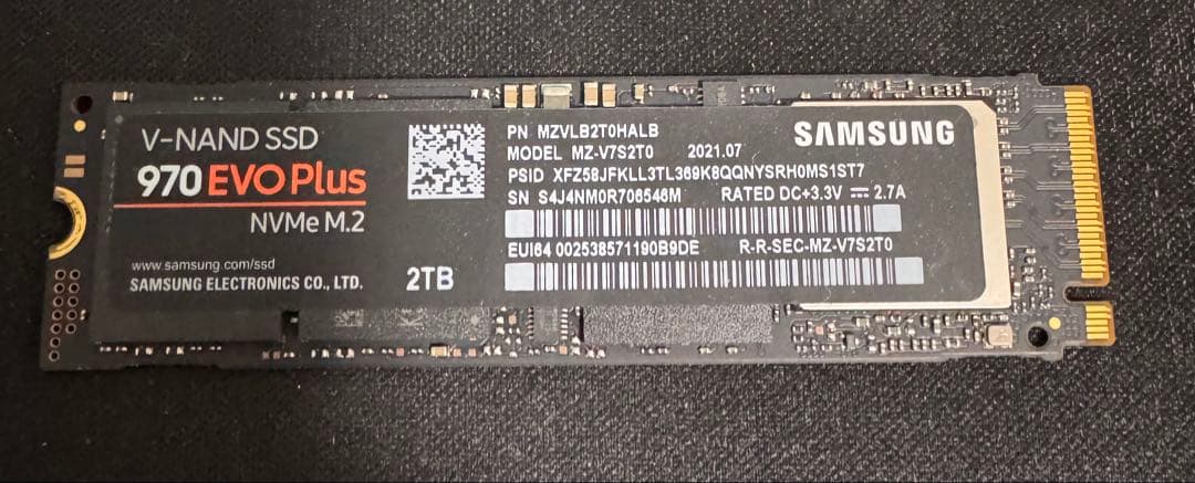 Samsung 970 EVO Plus 2TB M.2 SSD 中古