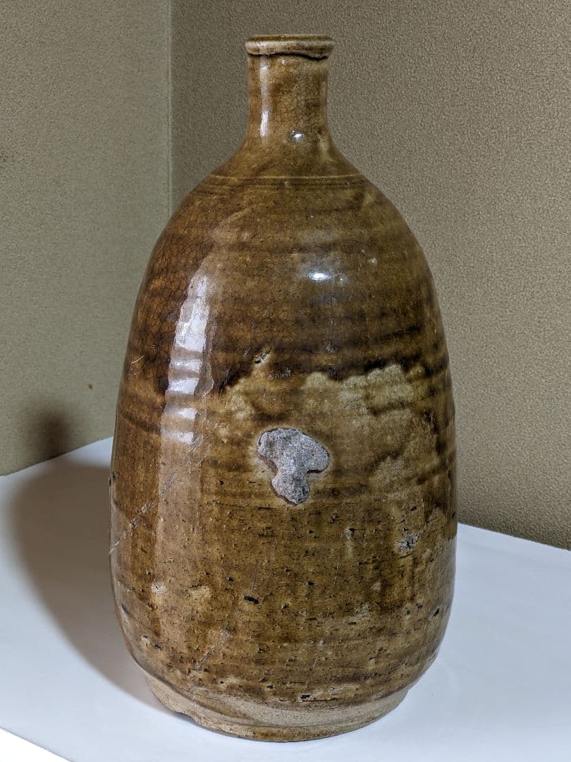 ♦古瀬戸 酒器 灰釉徳利 江戸時代初期〜桃山時代 一輪挿し 花器 骨董品