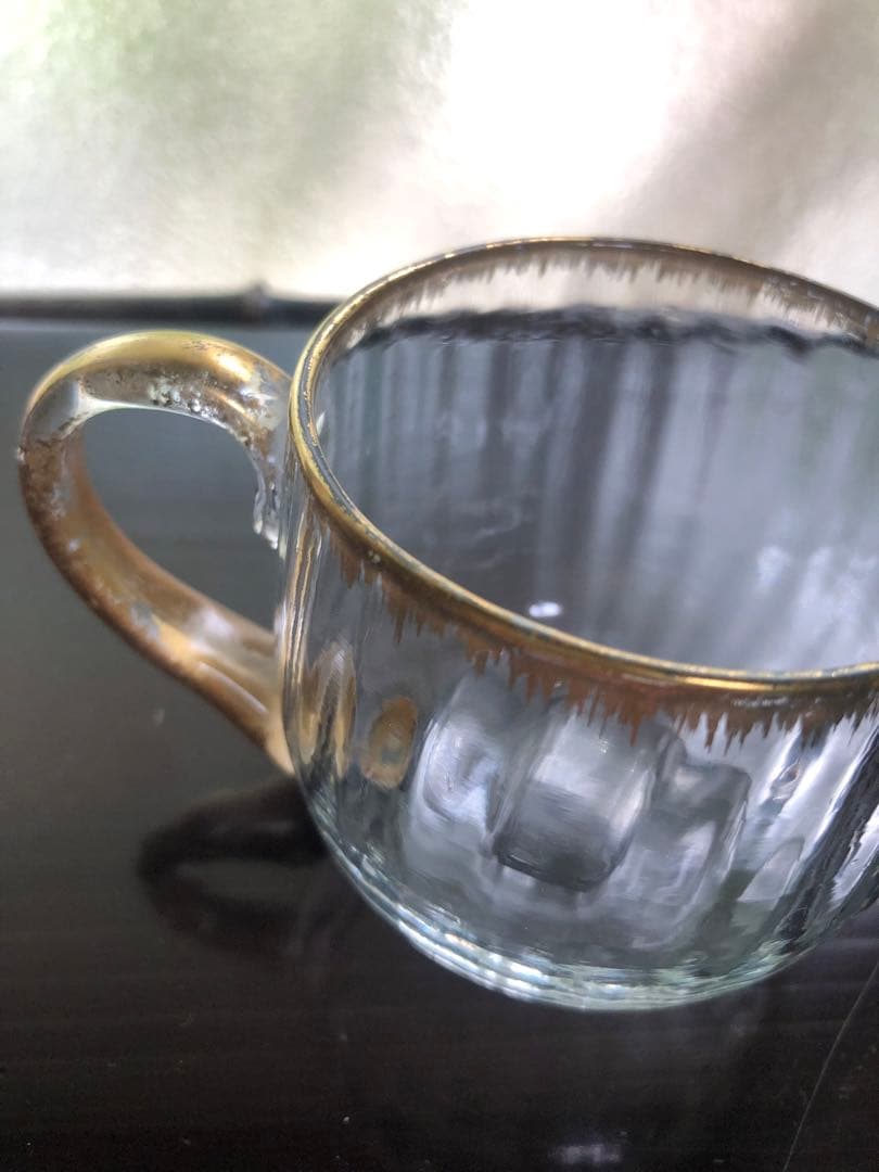 ◆216◆【希少】ドームナンシー DAUM NANCY　金彩縁ガラスカップ