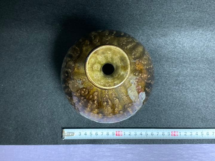 中島卓　灰釉 花器　飛鳥窯