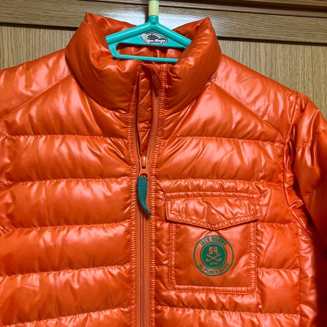 美品・ジャックバニーオレンジ ダウンジャケット フロントポケット付き