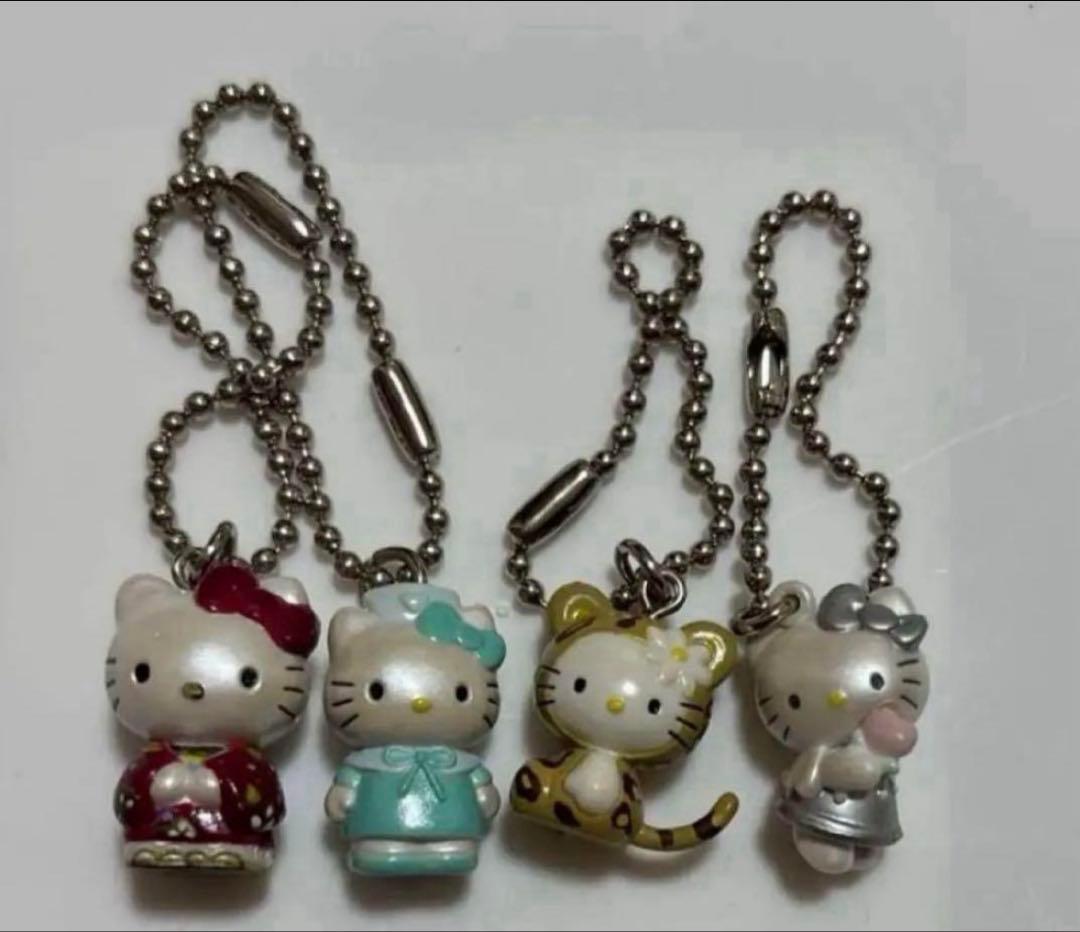 平成レトロハローキティポールチェーンストラップ4個