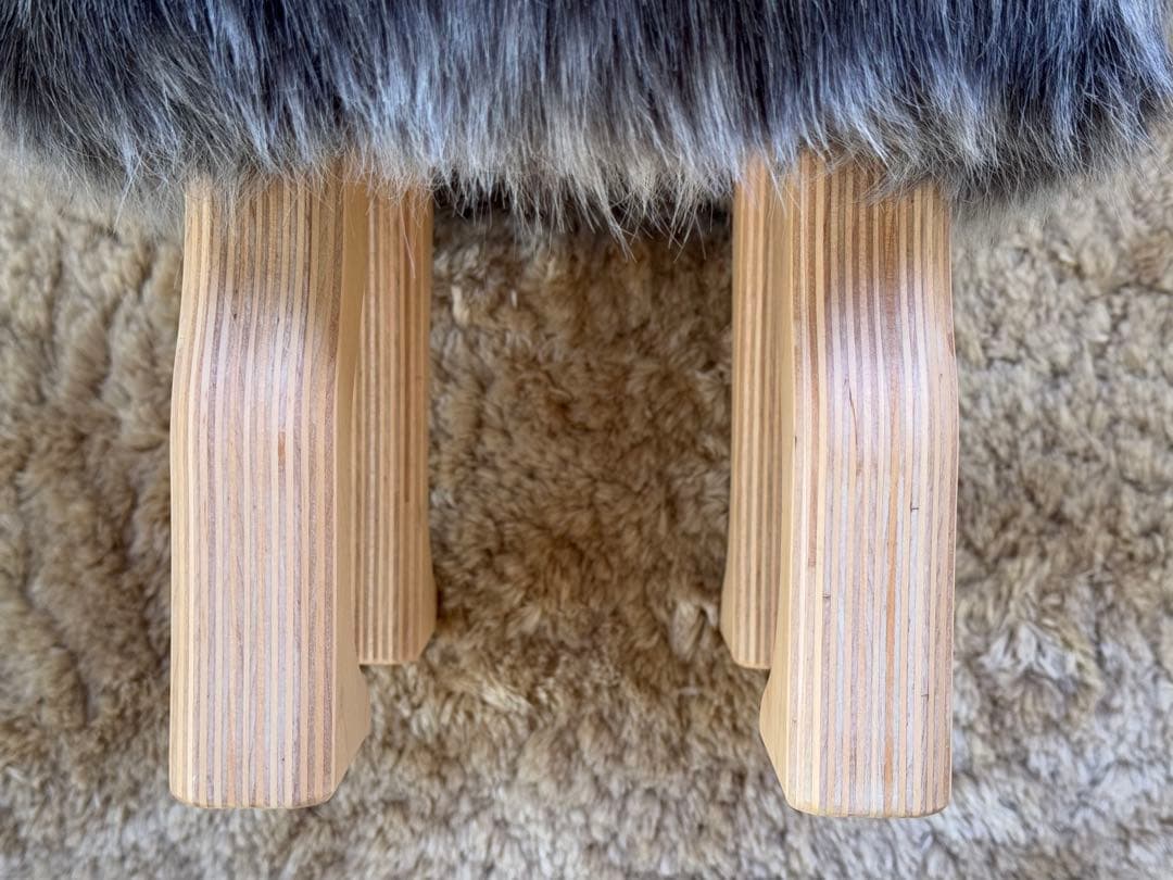 匠工芸 アニマル スツール ウルフグレー ミックス S オットマン STOOL