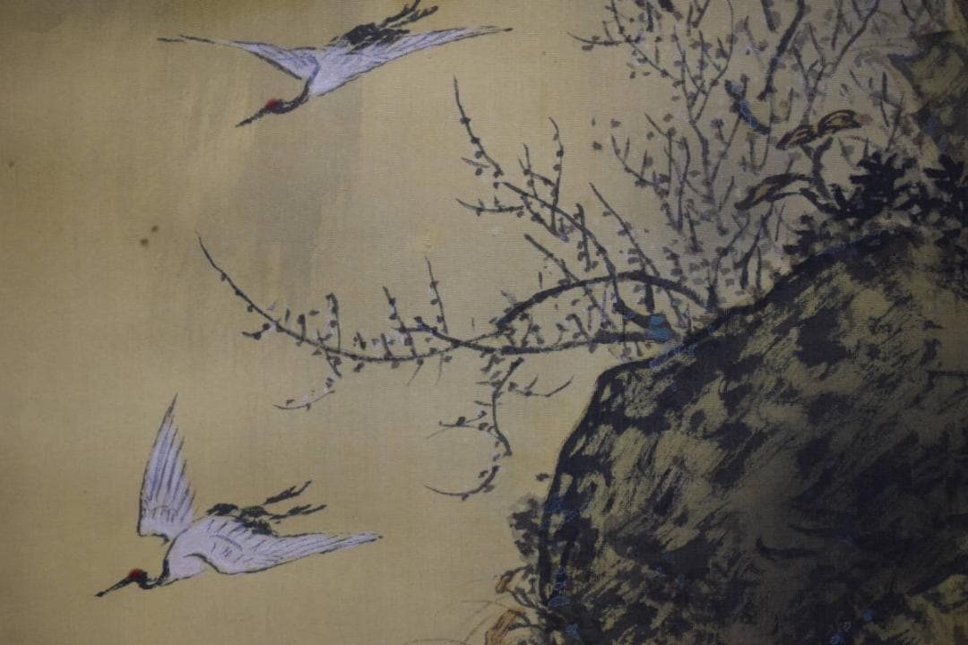 真作/奥谷秋石/蓬莱山図/布袋屋掛軸HG-77