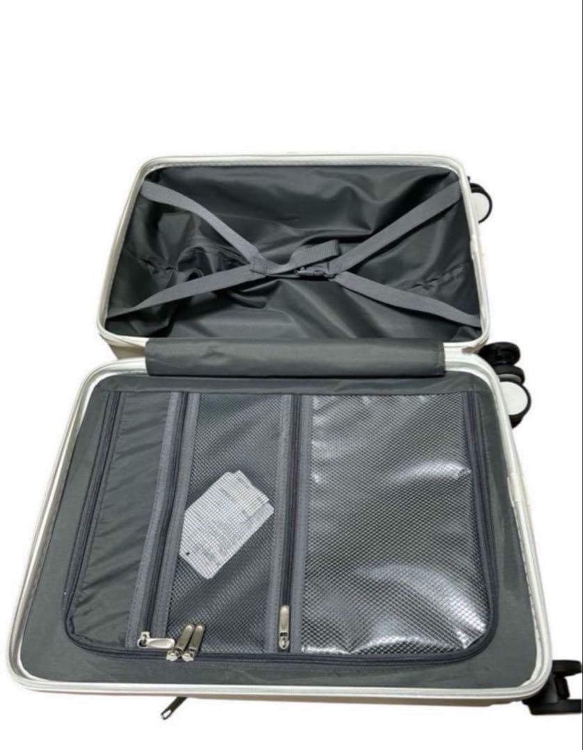 【Ashard】スーツケースフロントオープン ホワイト Lサイズ 約95L