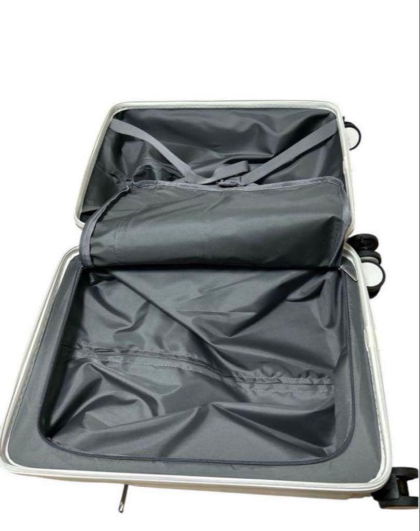 【Ashard】スーツケースフロントオープン ホワイト Lサイズ 約95L