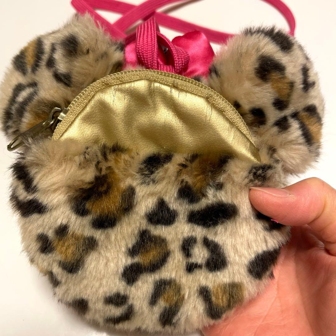 ☆ディズニー☆ミニーマウス　ヒョウ柄カチューシャ&ポシェット