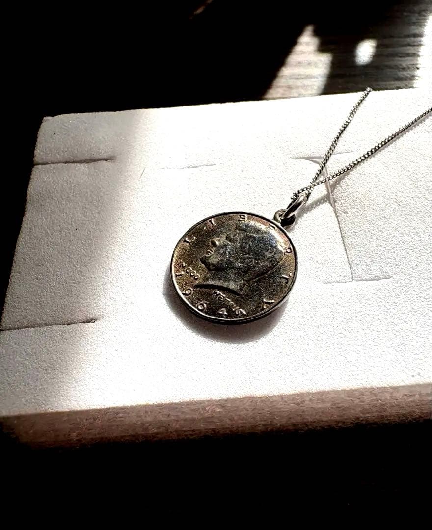 今だけ　希少　ケネディ大統1964の純銀ネックレスUSA