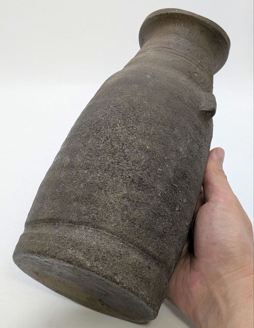 岡山県重要無形文化財 藤原建 備前焼 花入 合箱合布 花瓶 花器 フラワーベース