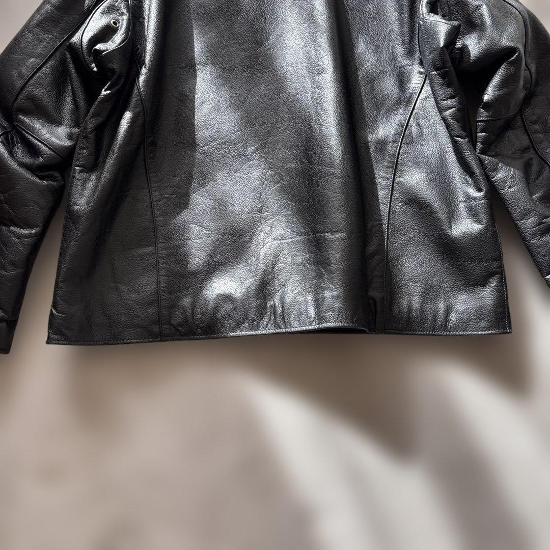 【ビックサイズ】美品　フリーダム　シングルライダースXL 黒　水牛革　ノーカラー