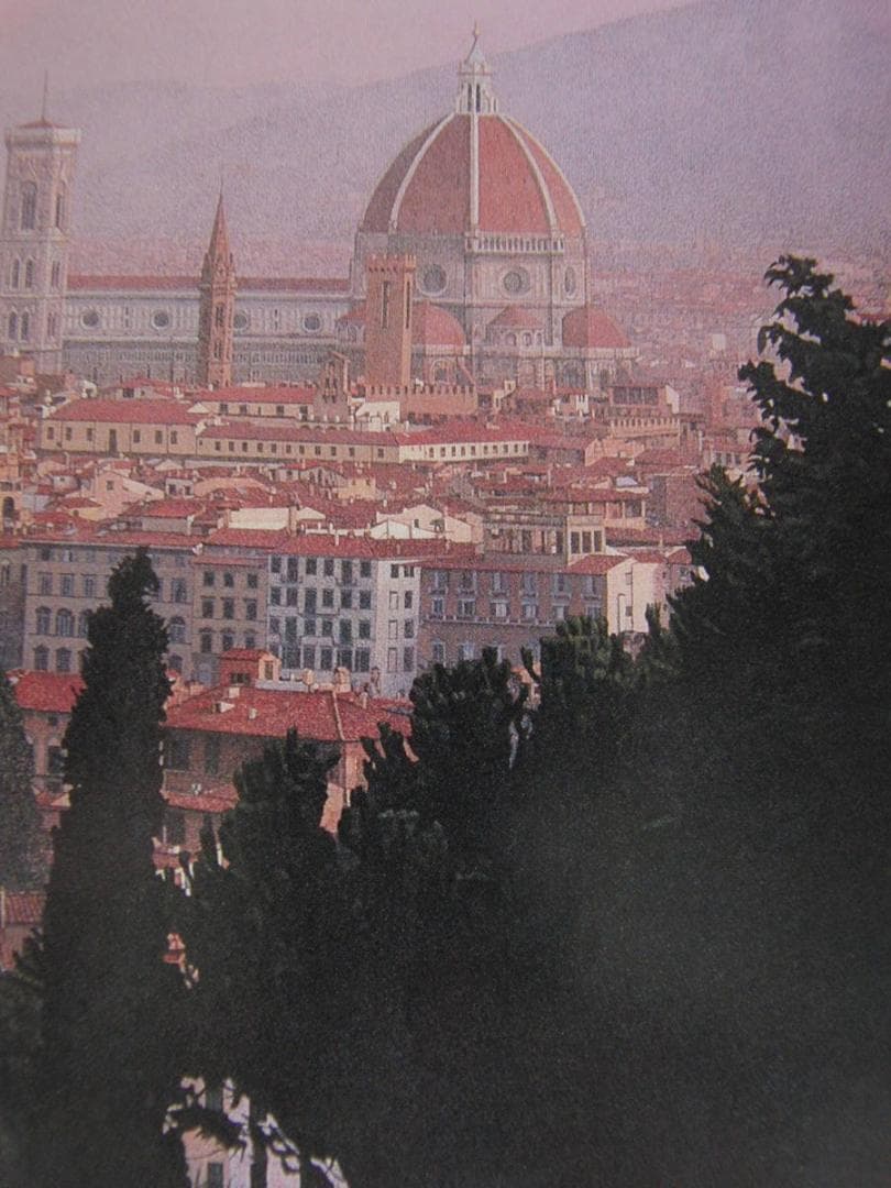 羽田裕、【夏の朝】、希少な額装用画集より、新品額装付、状態良好