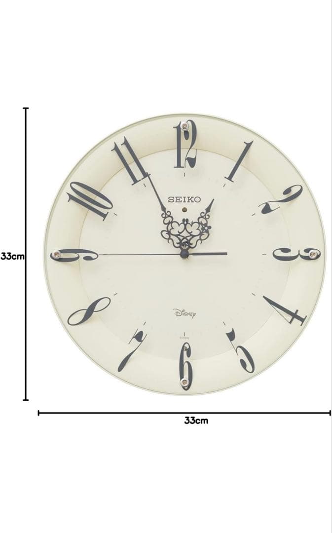 SEIKO Disney 電波掛け時計 クリーム色