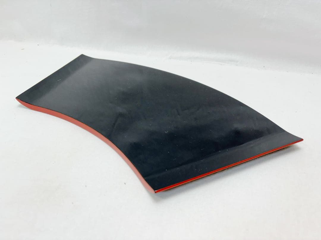 未使用 懐石道具 輪島塗 大雅堂造 木製扇面型縁朱 菓子器扇面膳 6客布着本堅地