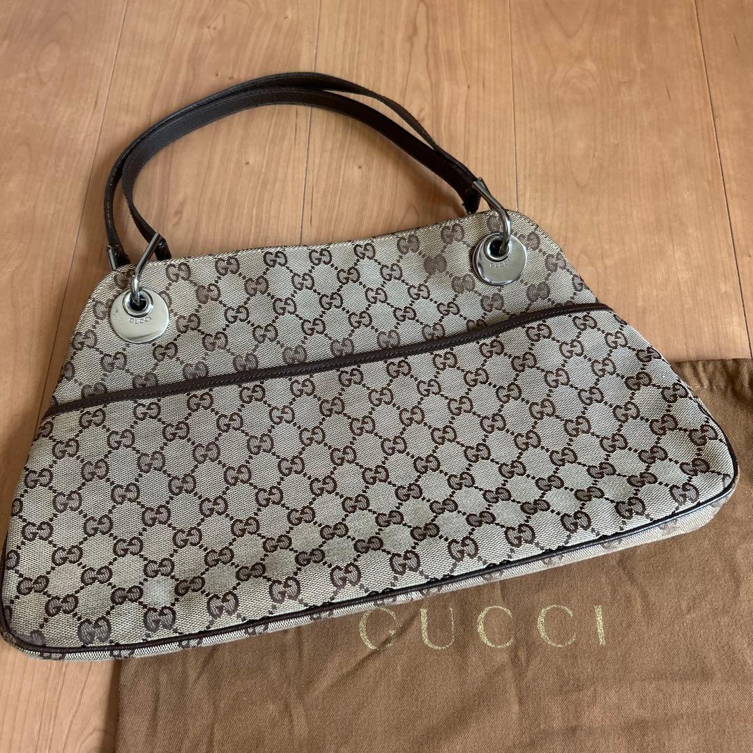 GUCCI グッチ　GGキャンバス　ショルダーバッグ　トートバッグ　ブラウン