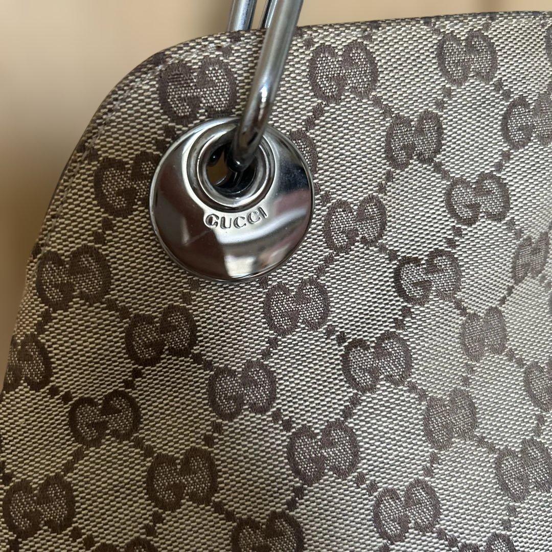 GUCCI グッチ　GGキャンバス　ショルダーバッグ　トートバッグ　ブラウン