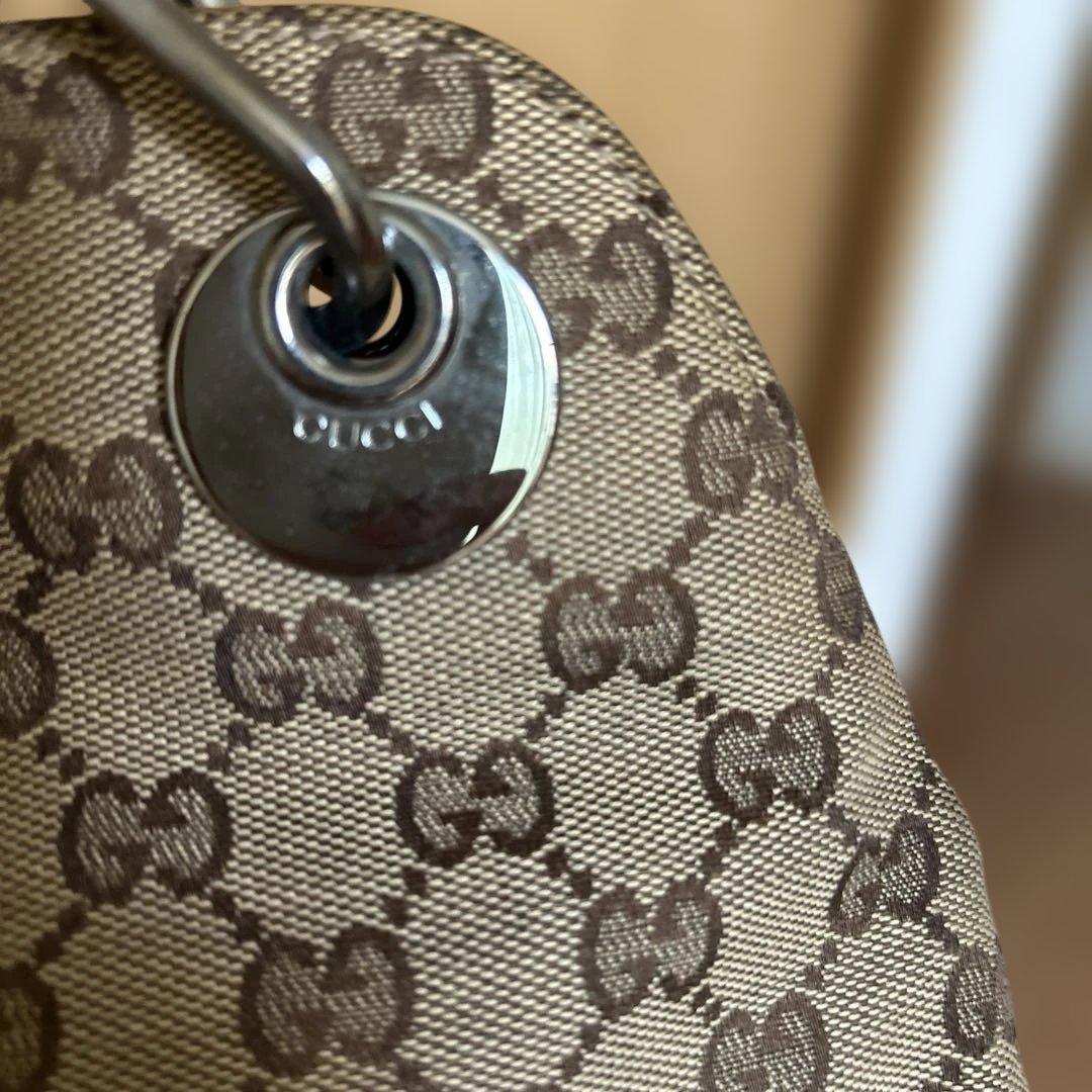GUCCI グッチ　GGキャンバス　ショルダーバッグ　トートバッグ　ブラウン