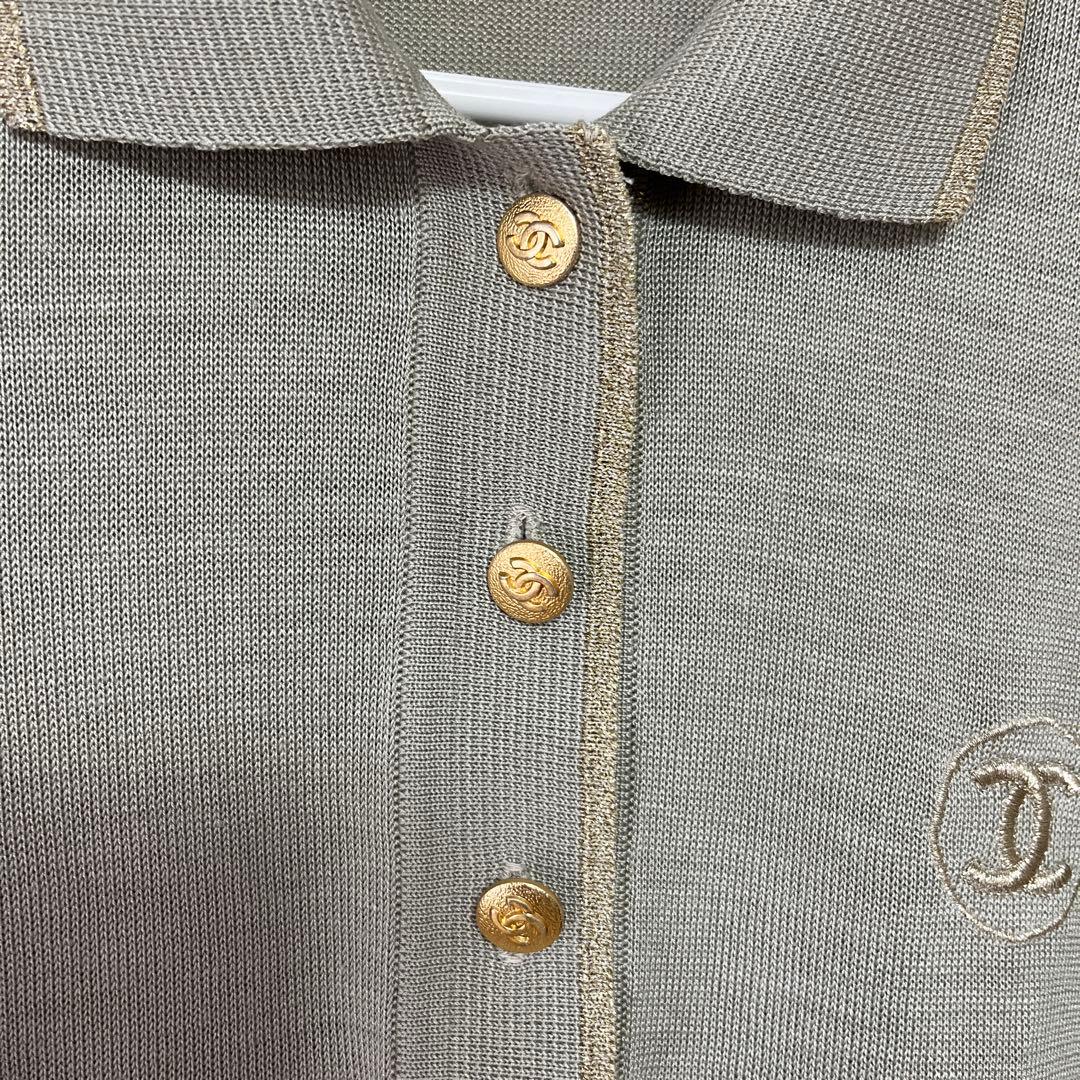 Chanel グレー ポロシャツ 半袖