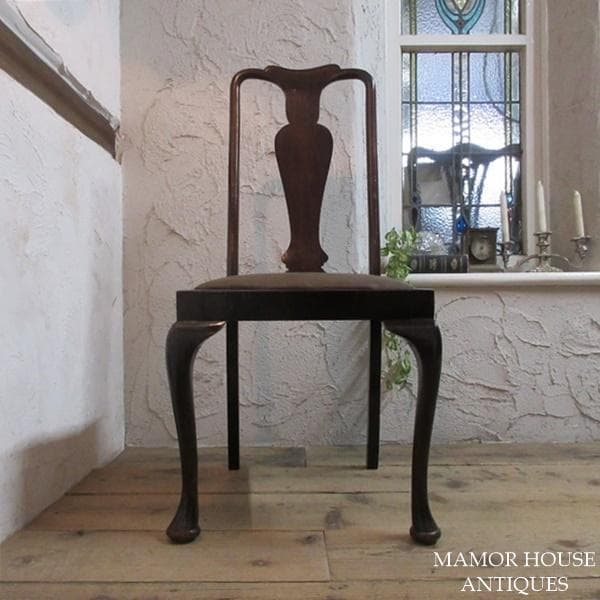 イギリス アンティーク 家具 クイーンアンチェア 猫脚 椅子 英国 4112e