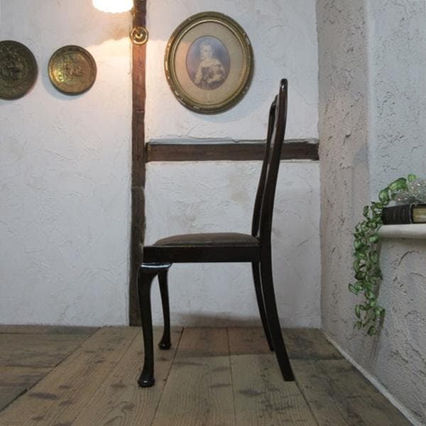 イギリス アンティーク 家具 クイーンアンチェア 猫脚 椅子 英国 4112e