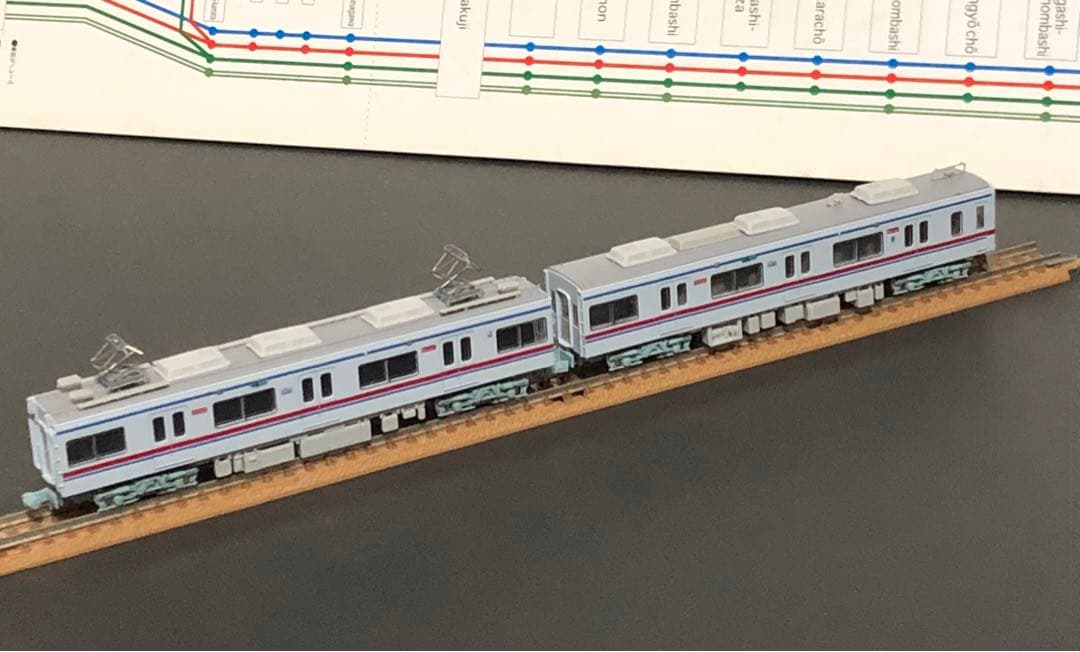 管理番号1592 京成3400形Nゲージ 塗装済キット素人組立品4両