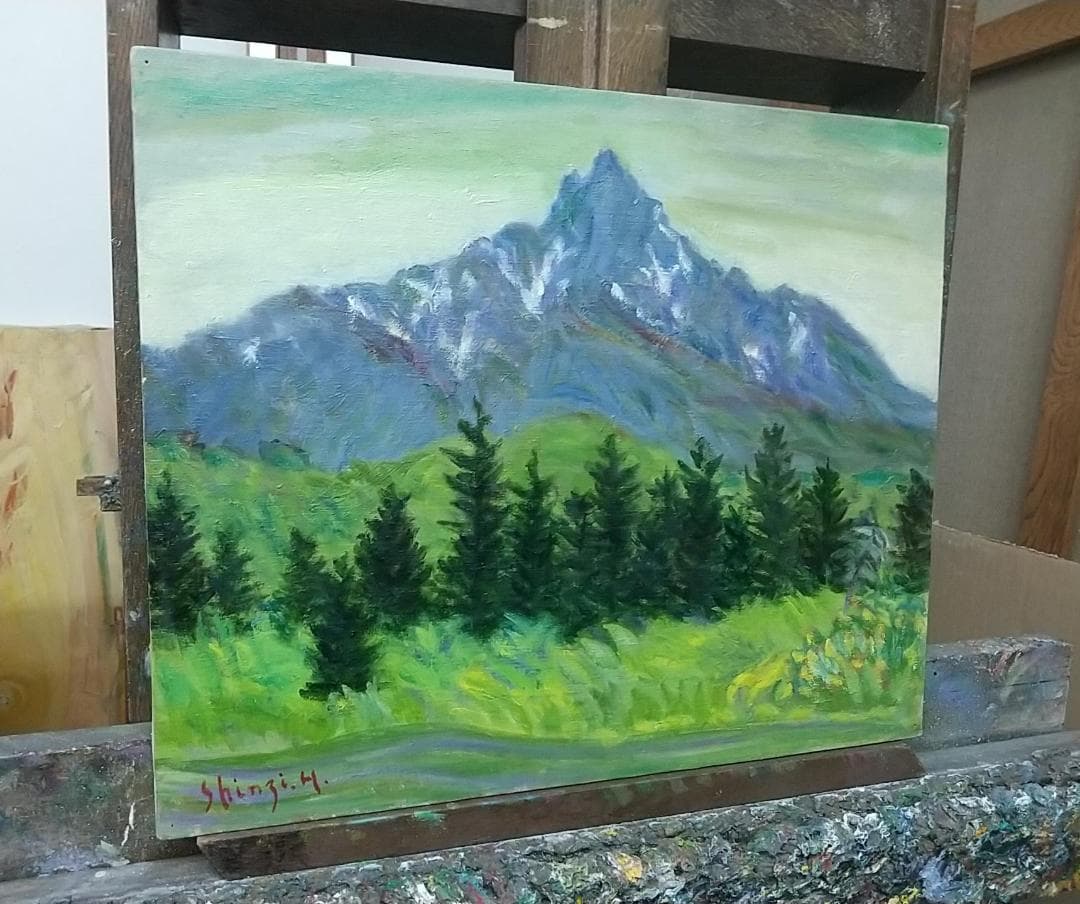 油絵 絵画 「利尻富士」F8