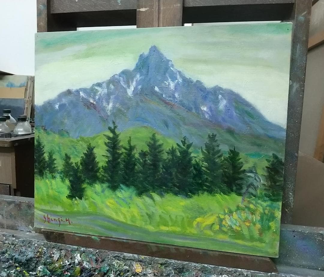油絵 絵画 「利尻富士」F8