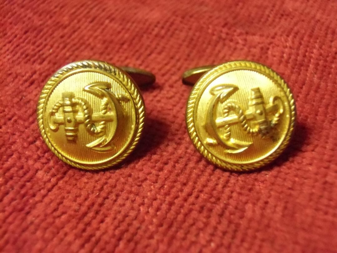 ⊞ドイツ軍＊海軍＊将校用＊カフスボタン＊ペア（実物）
