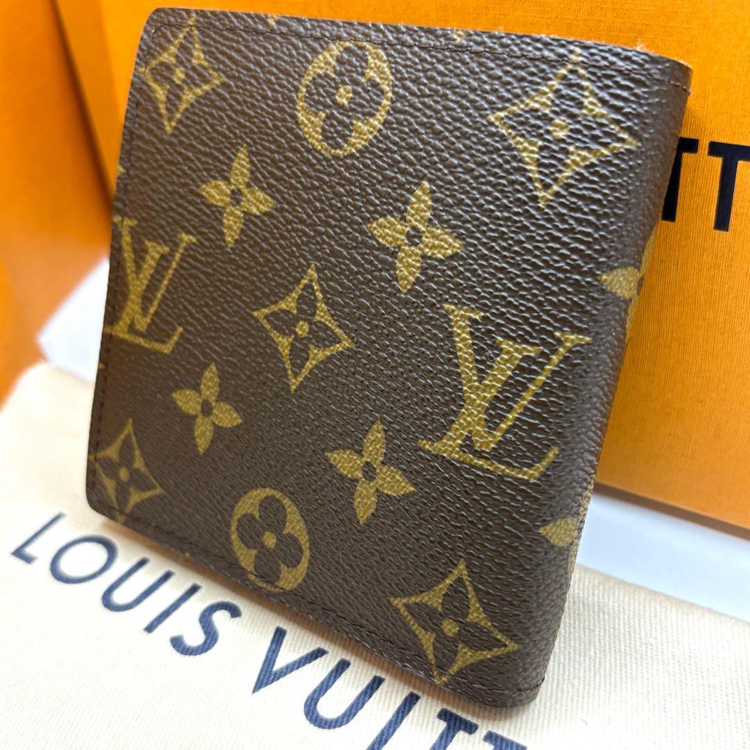 【美品 カード4枚】ルイヴィトン ポルトフォイユマルコ モノグラム 折り財布