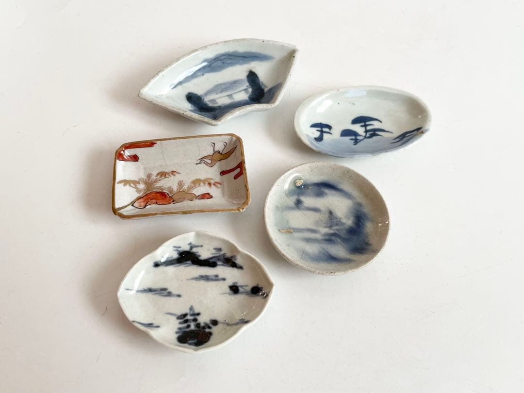 骨董　アンティーク　古伊万里　染付　色絵　豆皿　小皿　いろいろ　アソート